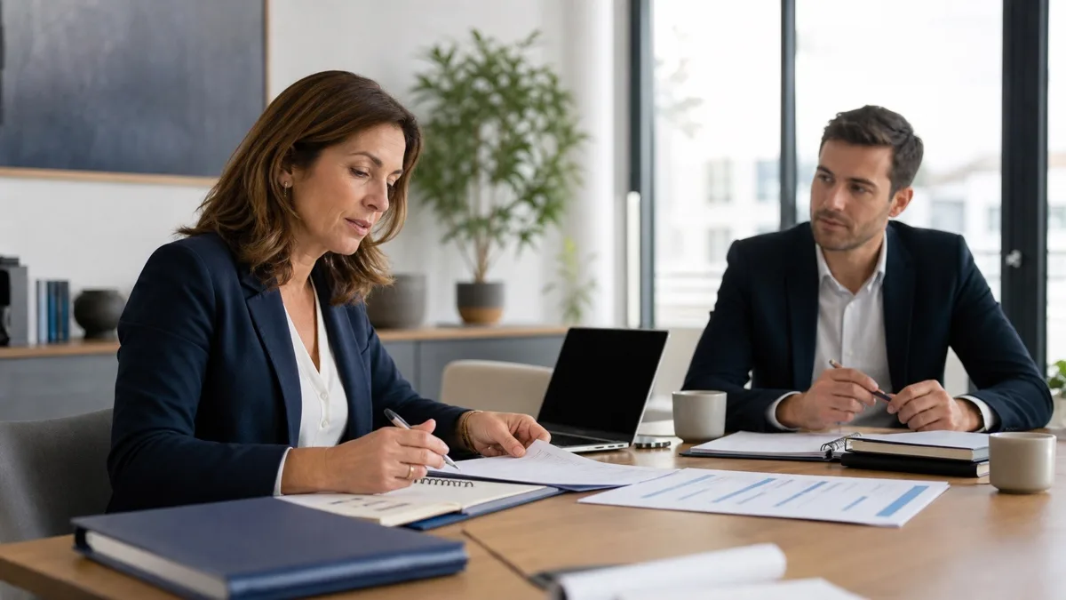 Responsable d’agence immobilière organisant le calendrier de formation continue de son équipe